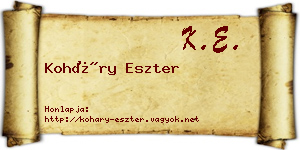 Koháry Eszter névjegykártya