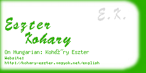 eszter kohary business card